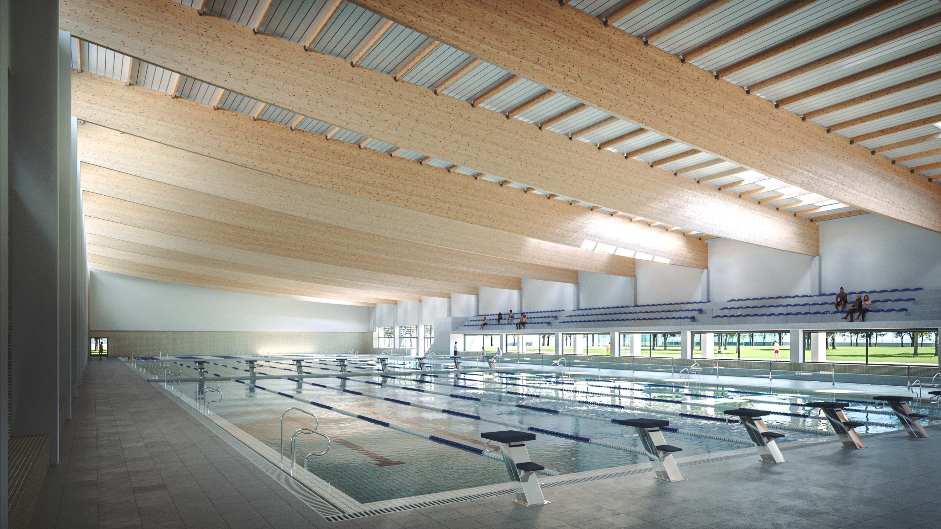 pIscina del proyecto de centro deportivo italiano en reggio de Supera